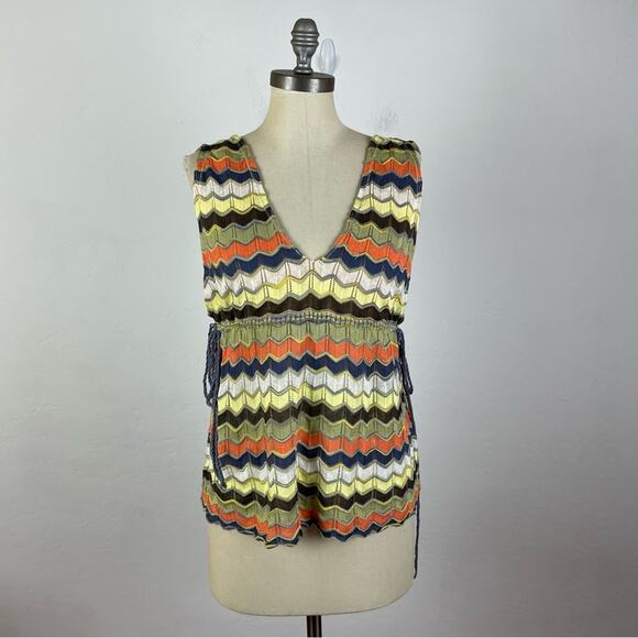 M Missoni Chevron Drawstring Tank Top - Picture 1 of 8